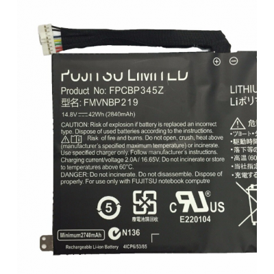 Аккумулятор Fujitsu FMVNBP219 14.8V 42wh 2840mAh LifeBook UH572 UH552, FPCBP345Z  FPB0280 FPCBP345Z Оригинал (под заказ)