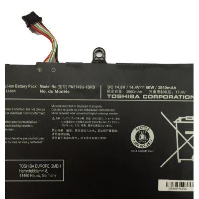 Аккумулятор Toshiba PA5149U-1BRS 14,4V 60WH 3860mAh Tecra Z40T-A1410 Z50-A-11H 4INP7/60/80 Оригинал (под заказ)
