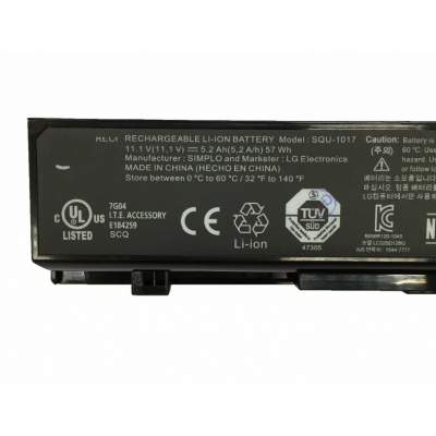 Аккумулятор LG CQB918 11,1V 57Wh 5200mAh E217462 SQU-1017 S430 S530 P420 S425 S525 S535 PD420 Оригинал (под заказ)