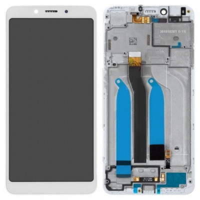 Дисплей (LCD) Xiaomi Redmi 6/ Redmi 6A с сенсором белый + рамка (без датчика приближения)