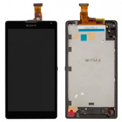 Дисплей (LCD) Sony C6502 L35h Xperia ZL/  C6503 L35i Xperia ZL з сенсором чорний + рамка*