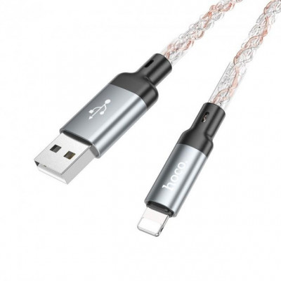 USB кабель Hoco U112 iPhone 2.4A (1200mm) сірий