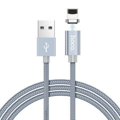 USB кабель Hoco U40A (магнитный) iPhone (1000mm) серый *