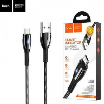 USB кабель Hoco U89 Safeness Micro USB 2.4A (1200mm) чорний