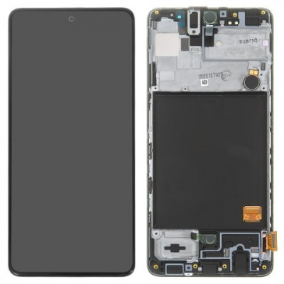 Дисплей для Samsung A515 Galaxy A51, чорний, з рамкою, Сopy, (TFT)