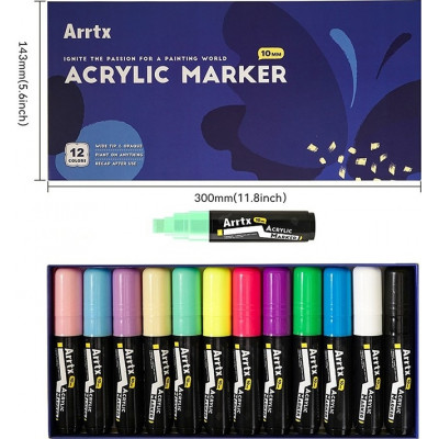 Акрилові маркери Arrtx AACM-0510-12A, 12 кольорів