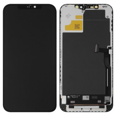 Дисплей для iPhone 12 Pro Max, черный с рамкой - оригинал (переклеенное стекло) на allbattery.ua