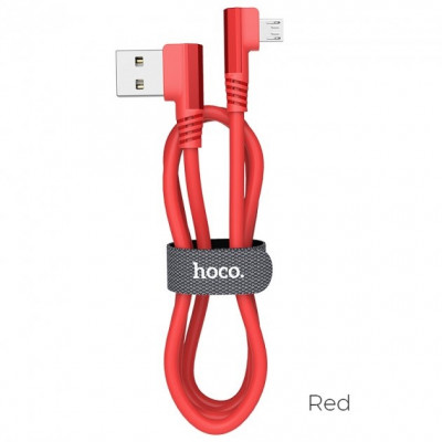 USB кабель Hoco U83 Puissant Micro USB 2.4A (1200mm) червоний *