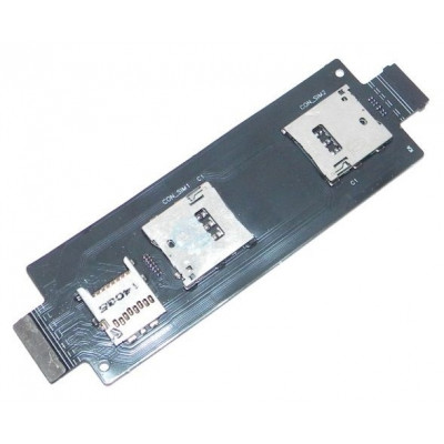 Коннектор SIM и MMC Asus ZenFone 2 (ZE500CL/ZE550ML/ZE551ML) со шлейфом, на 2 SIM-карты *