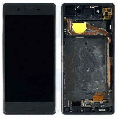 Дисплей (LCD) Sony F5121 Xperia X/  F5122 з сенсором сірий + рамка