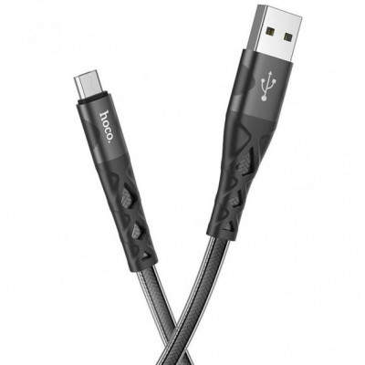 USB кабель Hoco U105 Micro USB 2.4A (1200mm) чорний