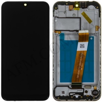 Дисплей (LCD) Samsung A015F Galaxy A01 (вузький конектор) з сенсором чорний + рамка