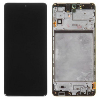 Дисплей (LCD) Samsung M515 Galaxy M51 OLED (Small LCD) з сенсором чорний + рамка