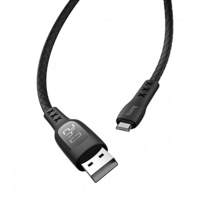USB кабель Hoco S6 iPhone Sentinel для зарядки и передачи данных с таймером (1200mm) черный