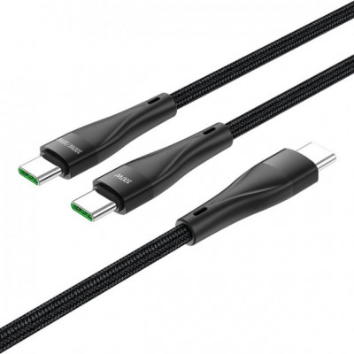 USB кабель Hoco U102 2в1 Type- C -  Type- C to iPhone (1500mm) чорний