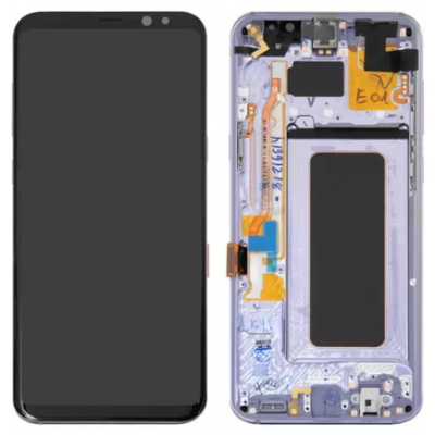 Дисплей для Samsung G955 Galaxy S8 Plus, серый, с рамкой, Original, сервисная опка, orchid Gray, оригинал, #GH97-20470C/GH97-20564C/GH97-20565C