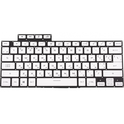 Клавіатура для ноутбука ASUS GA503 series, без фрейму, укр, біла, з підсвічуванням клавіш (оригінал) | Allbattery.ua