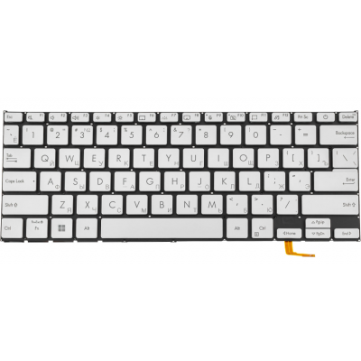 Клавиатура для ноутбука ASUS (X1402, X1403 series) rus, silver, без фрейма, с подсветкой клавиш – вариант для allbattery.ua