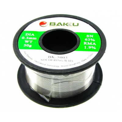 Припой проволочный BAKU BK-5003 (0.3m, Sn 63%, Pb 35.1% rma 1.9%)
