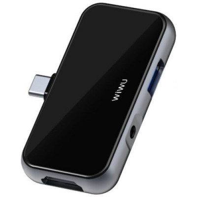 Адаптер  WIWU Alpha T5 PRO 4 in 1 Type C USB 3.0, HDMI, Type С, 3.5 mm Black