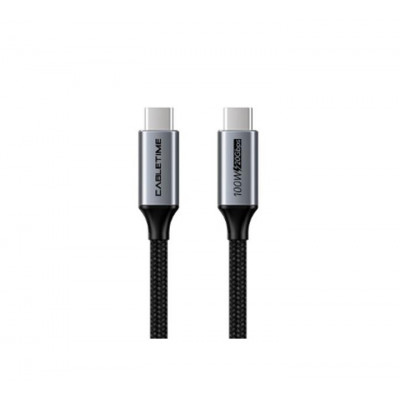 Кабель Cabletime USB3.1, USB-C - USB-C, 20Gbps, 100W, 20V/ 5A, 4K/ 60HZ, 2м