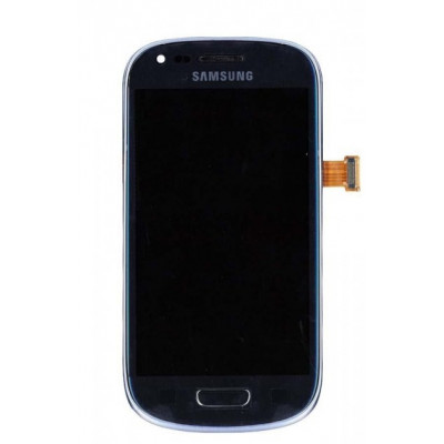 Матрица с тачскрином (модуль) Samsung Galaxy S3 mini GT-I8190 синий с рамкой