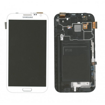Матрица с тачскрином (модуль) Samsung Galaxy Note 2 GT-N7100 белый с рамкой