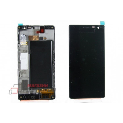 Матрица с тачскрином (модуль) для Nokia Lumia 730 Dual черный с рамкой
