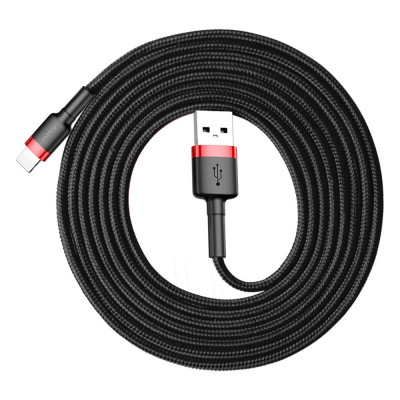 Кабель Baseus Cafule USB 2.0 to Lightning 1.5A 2M Черный/Красный (CALKLF-C19)
