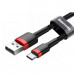 Кабель Baseus Cafule USB 2.0 to Type-C 2A 2M Черный/Красный (CATKLF-C91)