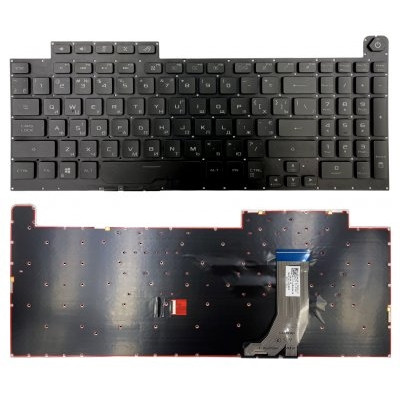Корпусная Игровая клавиатура Asus ROG Strix Scar III G731GV/G731GW, черная, без рамки, подсветка RGB, с прямым Enter, PWR, UKR, Original PRC - в allbattery.ua!