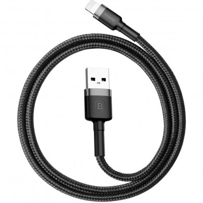 Кабель Baseus Cafule USB 2.0 to Lightning 1.5A 2M Черный/Серый (CALKLF-CG1)