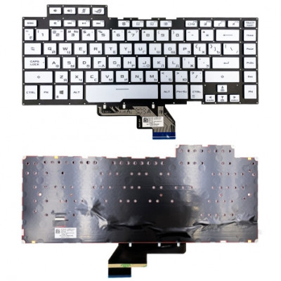 Короткий H1 заголовок: "Клавиатура Asus ROG Zephyrus M GU502GV, S GX502GV GX502GW серебристая без рамки с прямым Enter и подсветкой RGB на allbattery.ua"