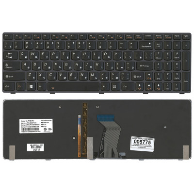 Клавиатура LENOVO Y580 черная: элегантный дизайн с черным фреймом и подсветкой