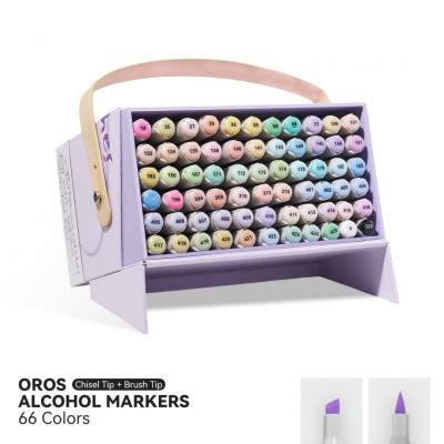 Спиртовые маркеры Arrtx OROS ASM-03-PT03, 66 цветов, пастельные оттенки.