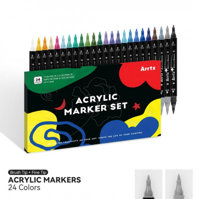 Акриловые маркеры Arrtx Simptap AACM-0724B, 24 цвета