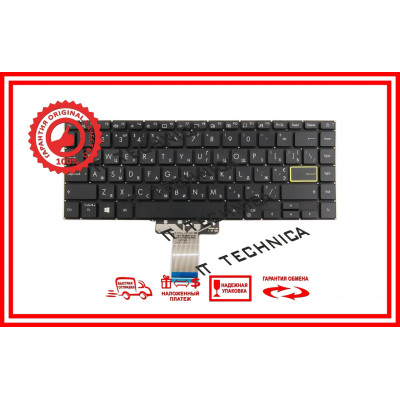 Клавіатура ASUS E410M E410MA Черная без рамки з підсвічуванням RUUS