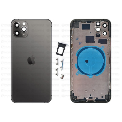 Корпус iPhone 11 Pro Max чорний (з утримувачем Sim-  карти,  бічними кнопками)