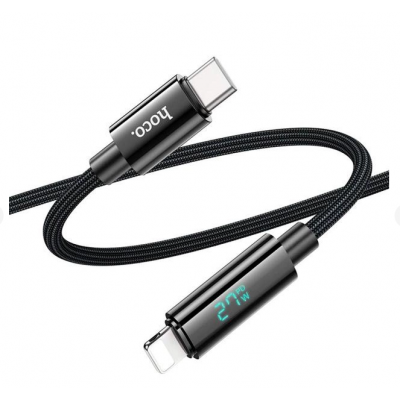 USB кабель Hoco U125 Type- C to iPhone PD27W (1000mm з дисплеєм) чорний