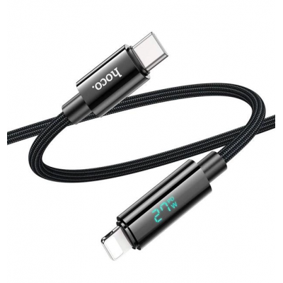 USB кабель Hoco U125 Type- C -  Type- C PD 100W LED (1000mm) чорний