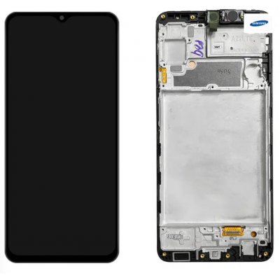 Дисплей (LCD) Samsung A225F Galaxy A22 OLED (Small LCD) з сенсором чорний + рамка
