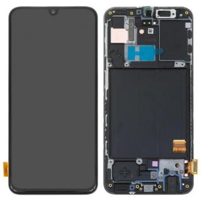 Дисплей (LCD) Samsung A405 Galaxy A40 INCELL з сенсором чорний + рамка