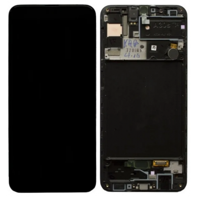 Дисплей (LCD) Samsung A307F Galaxy A30s OLED з сенсором чорний + рамка