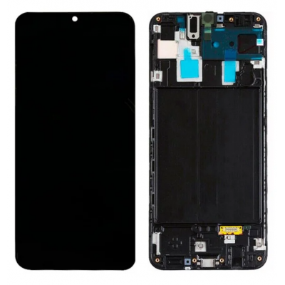 Дисплей (LCD) Samsung A305 Galaxy A30 2019 OLED з сенсором чорний + рамка