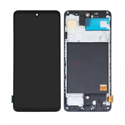 Дисплей (LCD) Samsung A515F Galaxy A51 OLED (Small LCD) з сенсором чорний + рамка