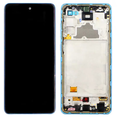 Дисплей (LCD) Samsung GH82-25463B A725 Galaxy A72 с сенсором синий сервисный + рамка