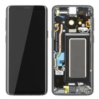 Дисплей (LCD) Samsung GH97-21696A G960 S9 с сенсором MIDNIGHT BLACK сервисный + рамка
