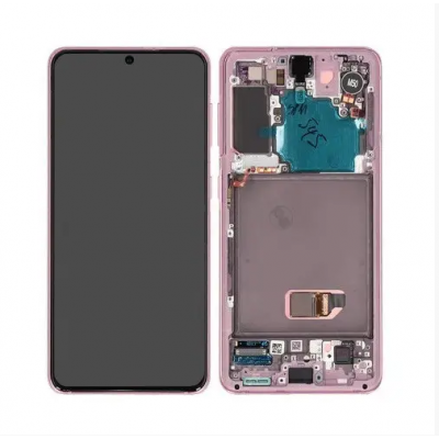 Дисплей (LCD) Samsung GH82- 24544D G991 Galaxy S21 з сенсором PINK сервісний + рамка
