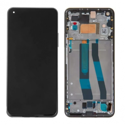 Дисплей (LCD) Xiaomi Mi11 Lite 4G/  Mi 11 Lite 5G/  11 Lite 5G NE OLED з сенсором чорний + рамка
