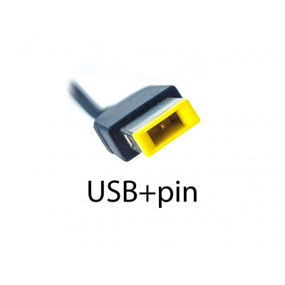Блок питания ORIGINAL 20V 4.5A 90W (USB+pin) для Lenovo S410, S405, Z710, Z510, Z505, Z410, V4400U - прямоугольный желтый разъем